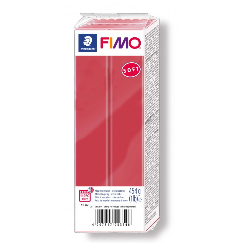 FIMO® soft ofenhärtende STAEDTLER® Modelliermasse - Großblock 454g - kirschrot - 8021-26 FIMO® soft ofenhärtende STAEDTLER® Modelliermasse - Großblock 454g - kirschrot - 8021-26