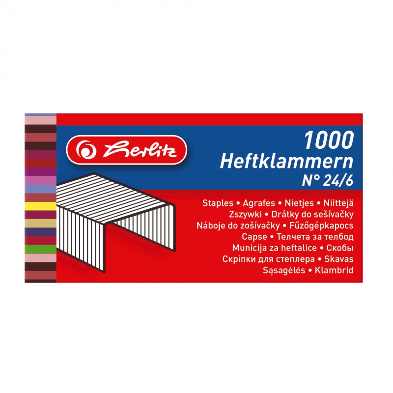 Herlitz Heftklammer · No. 24/8 · verzinkt · 1.000er Schachtel Herlitz Heftklammer · No. 24/8 · verzinkt · 1.000er Schachtel