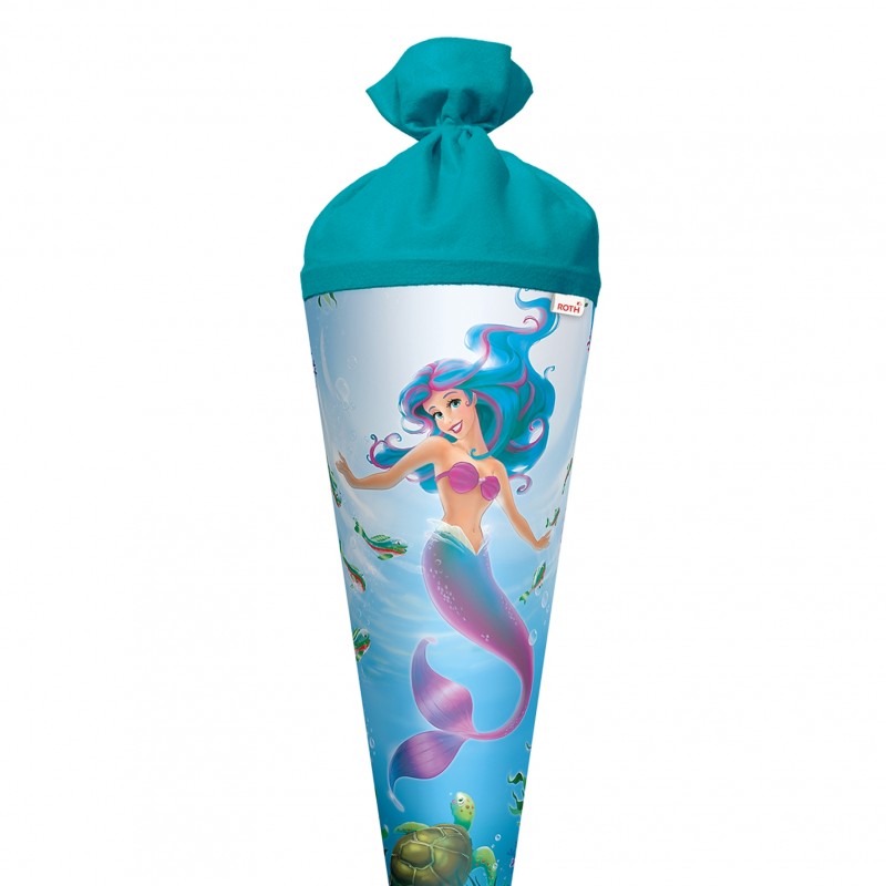 Roth Schultüte / Zuckertüte · mit Filzverschluss · 70cm · rund · Meerjungfrau
