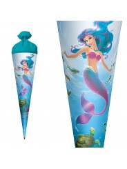 Roth Schultüte / Zuckertüte · mit Filzverschluss · 70cm · rund · Meerjungfrau