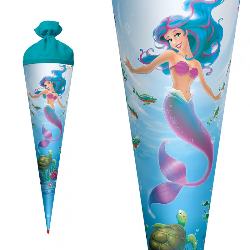 Roth Schultüte / Zuckertüte · mit Filzverschluss · 70cm · rund · Meerjungfrau