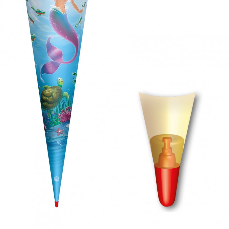 Roth Schultüte / Zuckertüte · mit Filzverschluss · 70cm · rund · Meerjungfrau