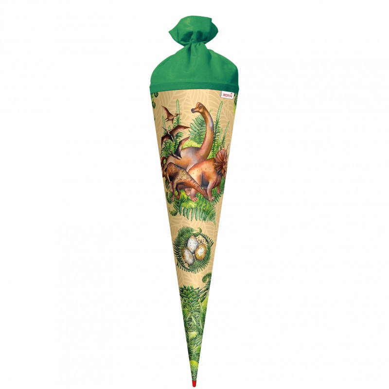 Roth Schultüte / Zuckertüte · mit Filzverschluss · 70cm · rund · Veganosaurus Roth Schultüte / Zuckertüte · mit Filzverschluss · 70cm · rund · Veganosaurus