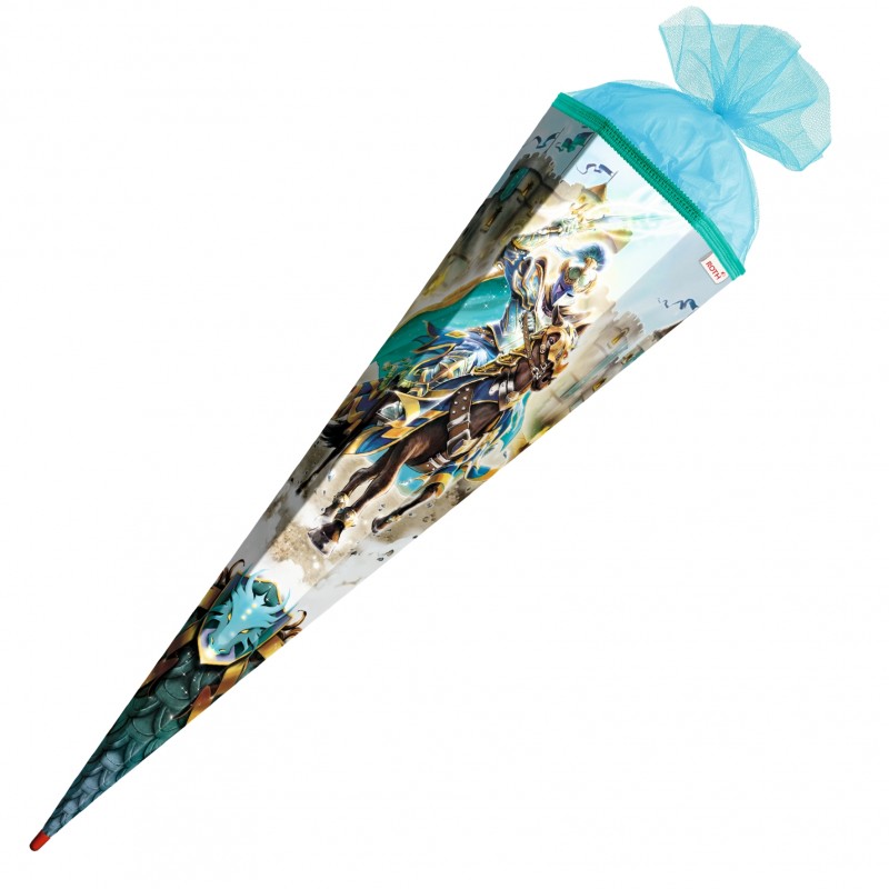 Roth Schultüte / Zuckertüte · mit Tüllverschluss · 85cm · 6-eckig · Ritter