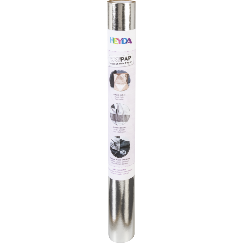 Heyda · TexiPap · Washpaper Papier · 48 x 110 cm · silber Heyda · TexiPap · Washpaper Papier · 48 x 110 cm · silber