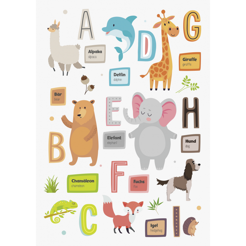 heyda Fenster-Sticker "ABC Tiere" · 4 Bogen im A4-Format