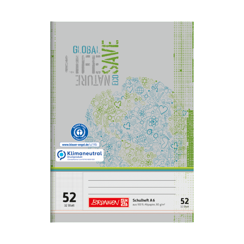 Oktavheft · DIN A6 · kariert · Lineatur 52 · 32 Blatt · Umweltpapier Oktavheft · DIN A6 · kariert · Lineatur 52 · 32 Blatt · Umweltpapier