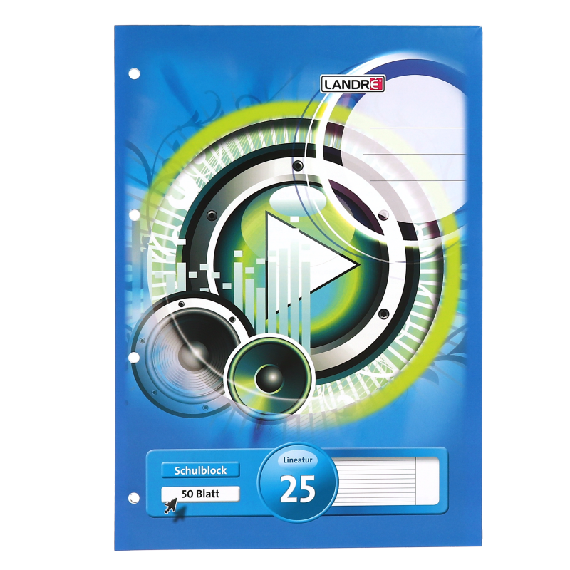 LANDRÉ Schulblock · A4 · 50 Blatt · Lineatur 25 · liniert · mit Rand LANDRÉ Schulblock · A4 · 50 Blatt · Lineatur 25 · liniert · mit Rand