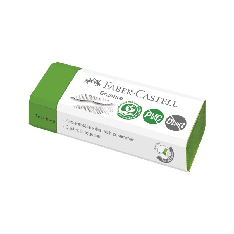 Faber-Castell · Radierer · dust free · pvc free · grün Faber-Castell · Radierer · dust free · pvc free · grün