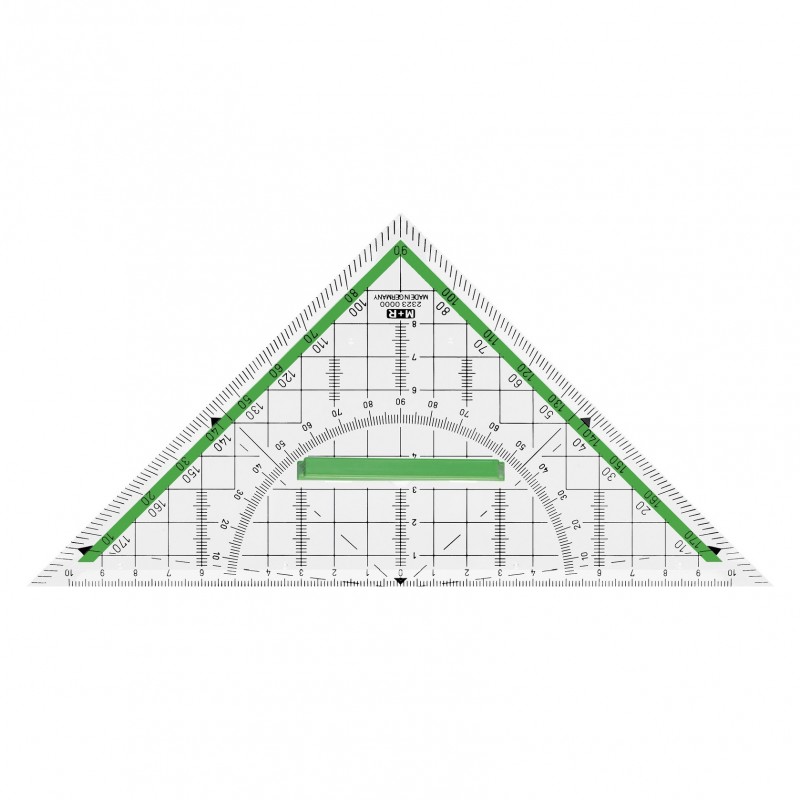 M+R Geo-Dreieck · groß · mit Griff · 22 cm · glasklar M+R Geo-Dreieck · groß · mit Griff · 22 cm · glasklar