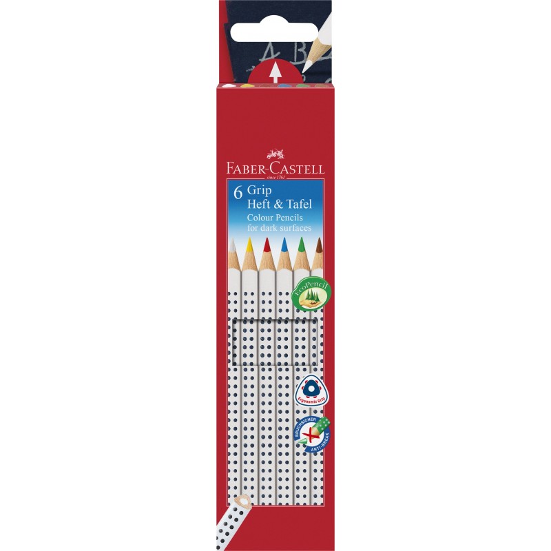 Faber-Castell · Farbstift GRIP · Heft & Tafel · 6er Etui Faber-Castell · Farbstift GRIP · Heft & Tafel · 6er Etui