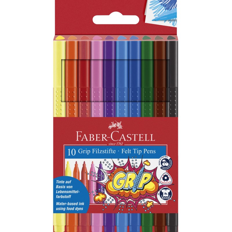 Faber-Castell · Filzstifte · Grip Colour Marker · 10 Farben Faber-Castell · Filzstifte · Grip Colour Marker · 10 Farben