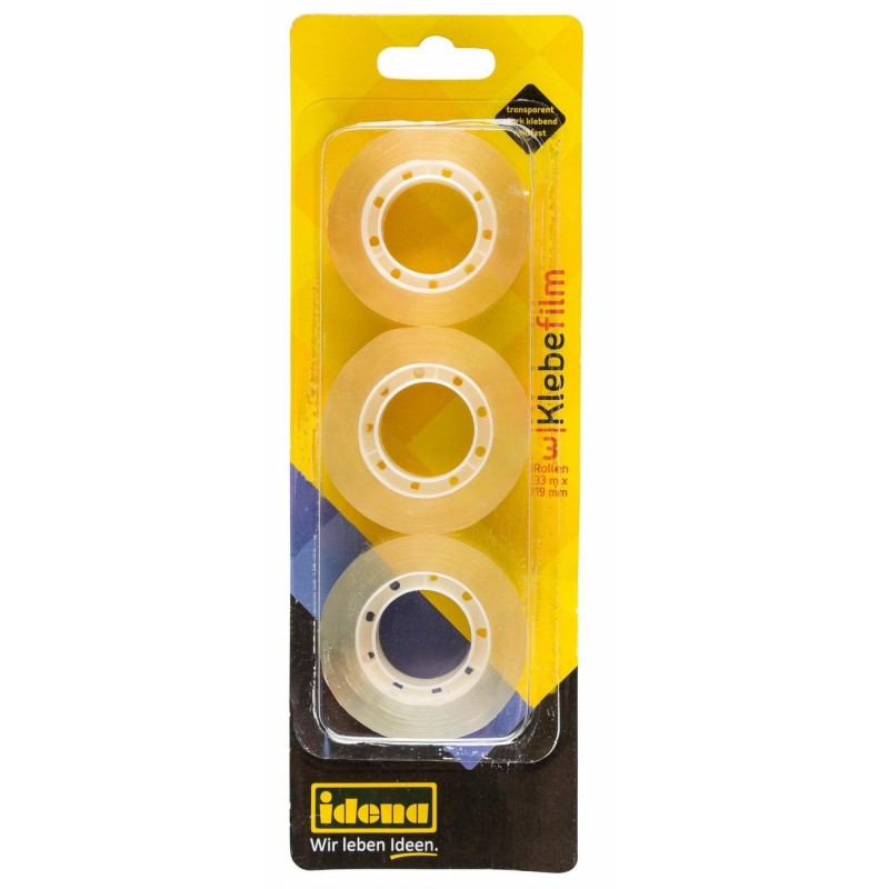 idena Klebefilm · 19 mm x 33 m · transparent · 3 Stück idena Klebefilm · 19 mm x 33 m · transparent · 3 Stück