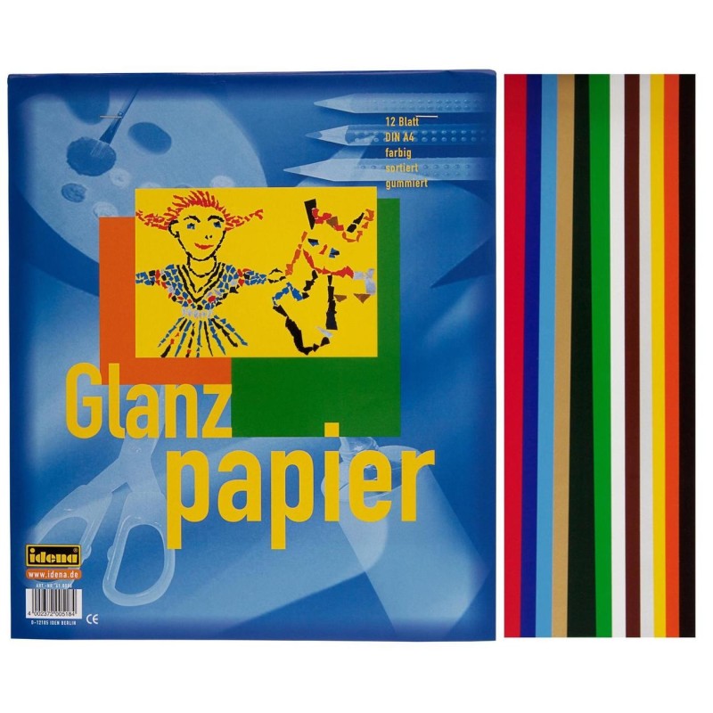 idena Glanzpapier · gummiert · DIN A4 · 12 Blatt idena Glanzpapier · gummiert · DIN A4 · 12 Blatt
