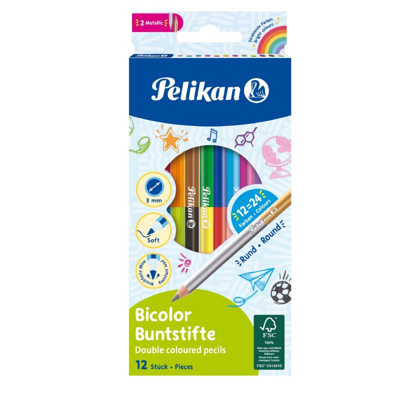 Pelikan Doppelbuntstifte Bicolor · 12 Stifte / 24 Farben Pelikan Doppelbuntstifte Bicolor · 12 Stifte / 24 Farben