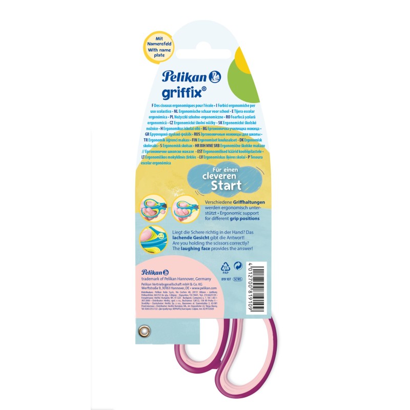 Pelikan griffix® Schulschere · spitz · für Rechtshänder · SweetBerry