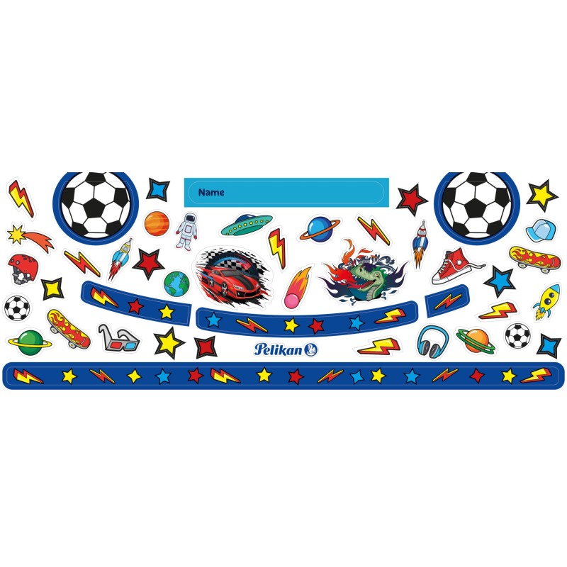 Pelikan Stickerbogen für Deckfarbkasten K12/K24 · Blau/Fußball Pelikan Stickerbogen für Deckfarbkasten K12/K24 · Blau/Fußball