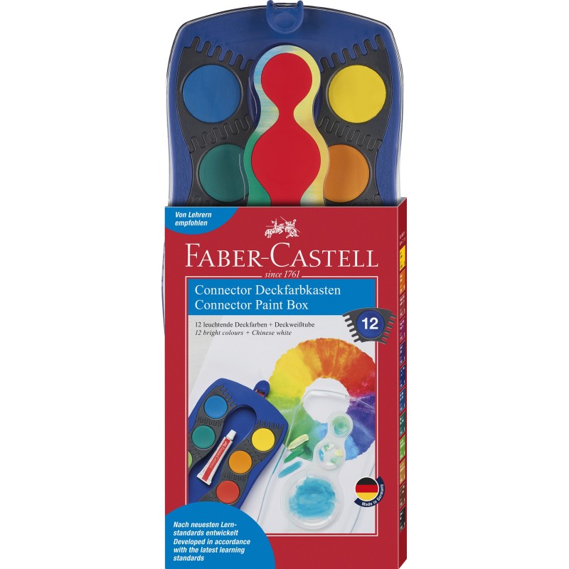 Faber-Castell · Farbkasten CONNECTOR · 12 Farben · inkl. Deckweiß · blau Faber-Castell · Farbkasten CONNECTOR · 12 Farben · inkl. Deckweiß · blau